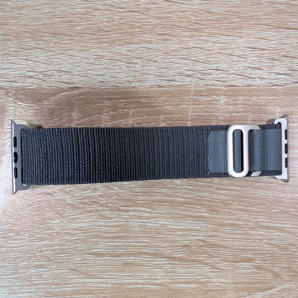 Apple Watch Nylon Sport Loop Band Black Gray Adjustable Replacement